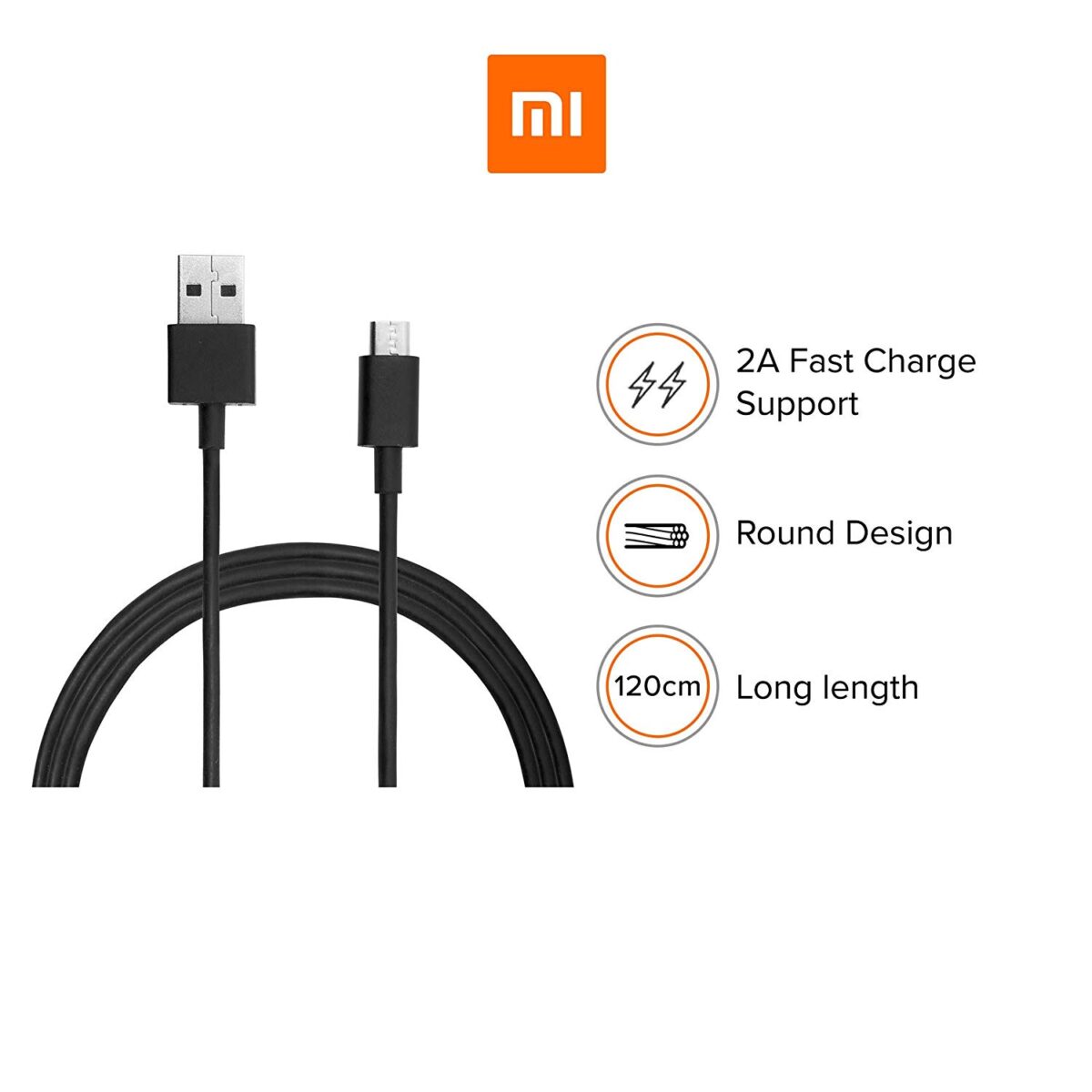 Mi Micro USB Cable 120cm Type-A (Black) - Image 2