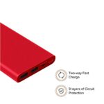 Mi 10000mAH Li-Polymer Power Bank 2i (Red) with 18W Fast Charging - Image 4