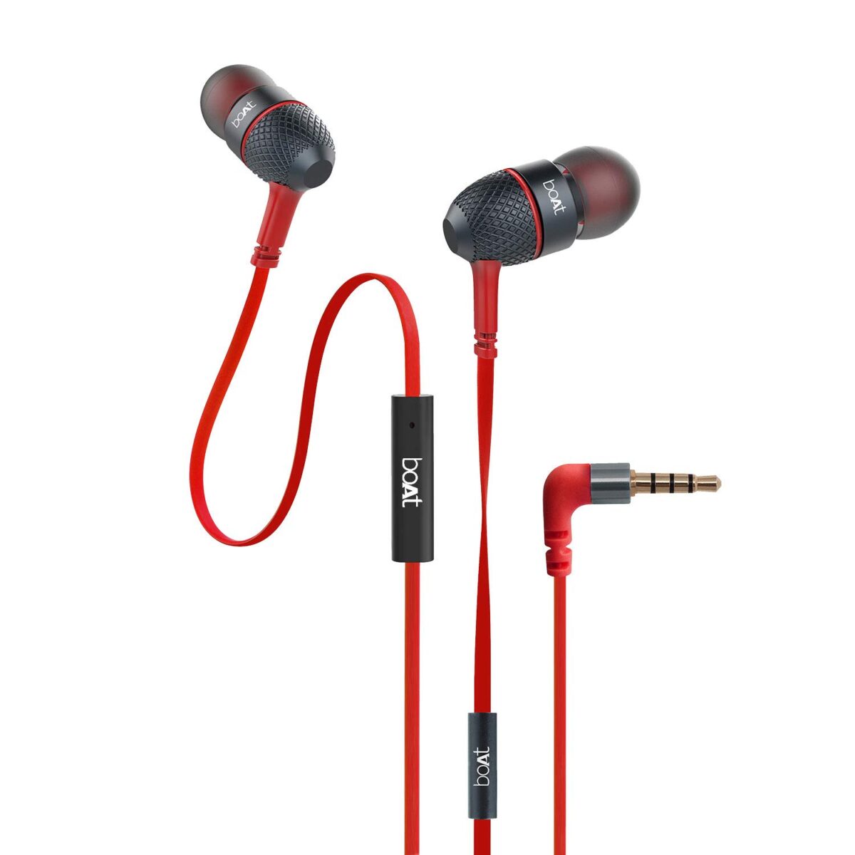 boAt BassHeads 225 in-Ear Wired Earphones with Super Extra Bass Wired Headset  (Red) - Image 1