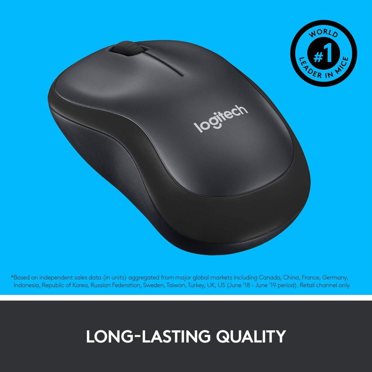 Logitech M221 Wireless Mouse (Charcoal Grey) - Image 3
