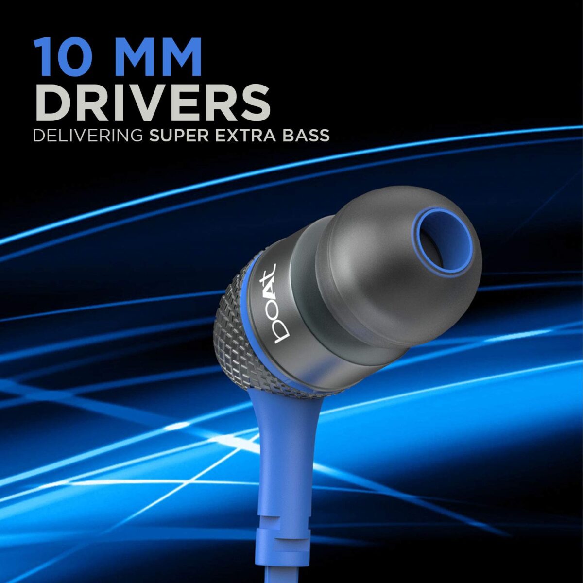 boAt BassHeads 225 in-Ear Wired Earphones Extra Bass Wired Headset (Blue) - Image 5