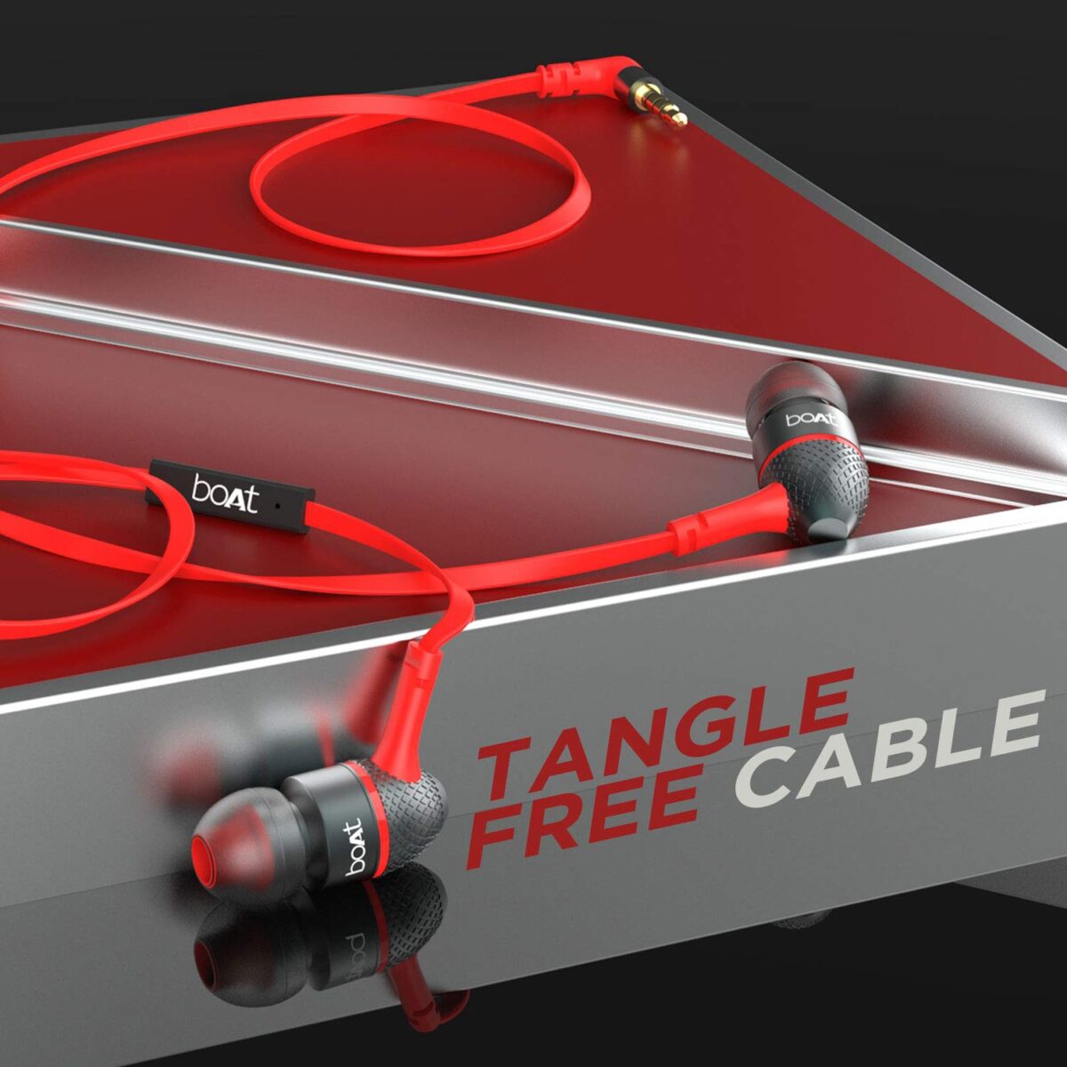 boAt BassHeads 225 in-Ear Wired Earphones with Super Extra Bass Wired Headset  (Red) - Image 3