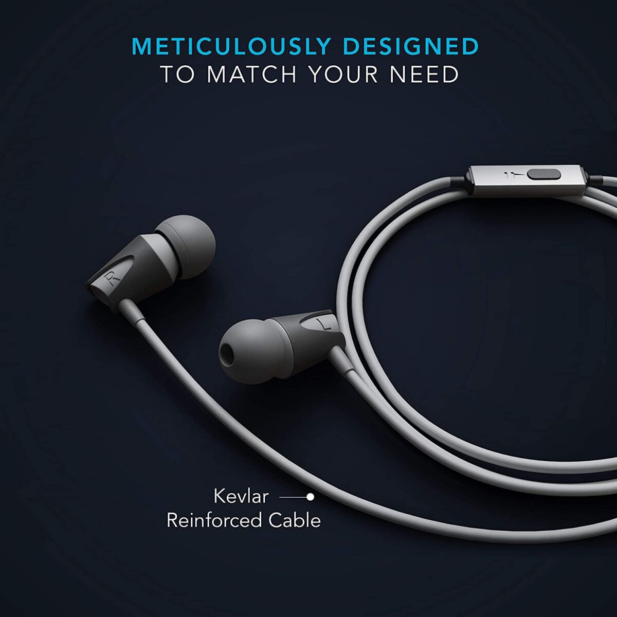 Boult Audio BassBuds Storm in-Ear Wired Earphones (Grey) - Image 4