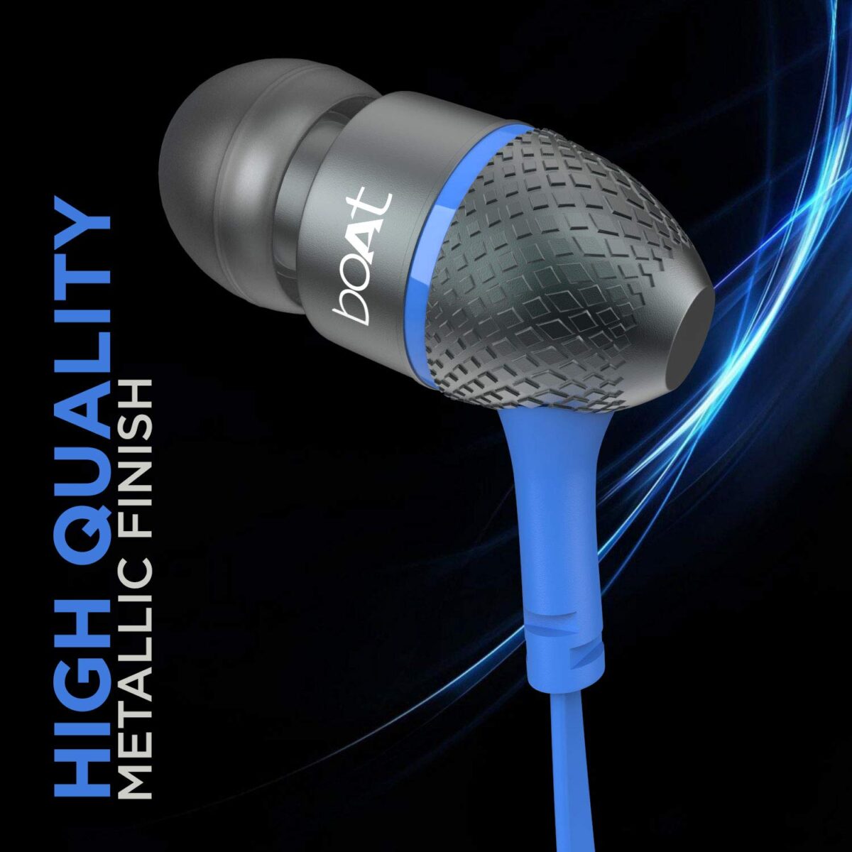 boAt BassHeads 225 in-Ear Wired Earphones Extra Bass Wired Headset (Blue) - Image 4