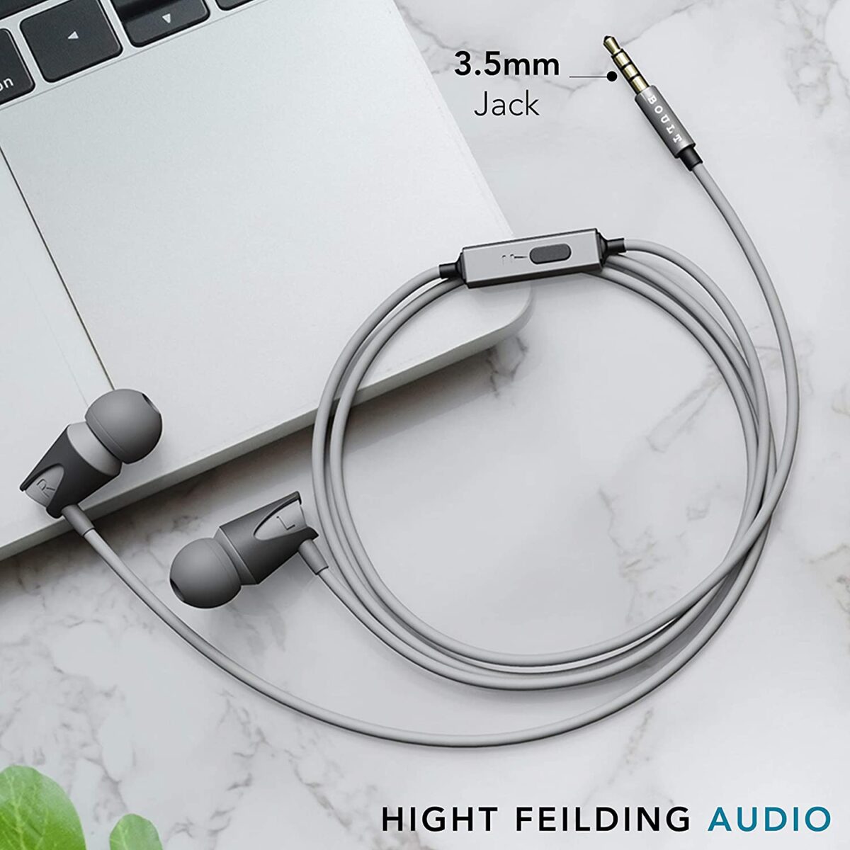 Boult Audio BassBuds Storm in-Ear Wired Earphones (Grey) - Image 2