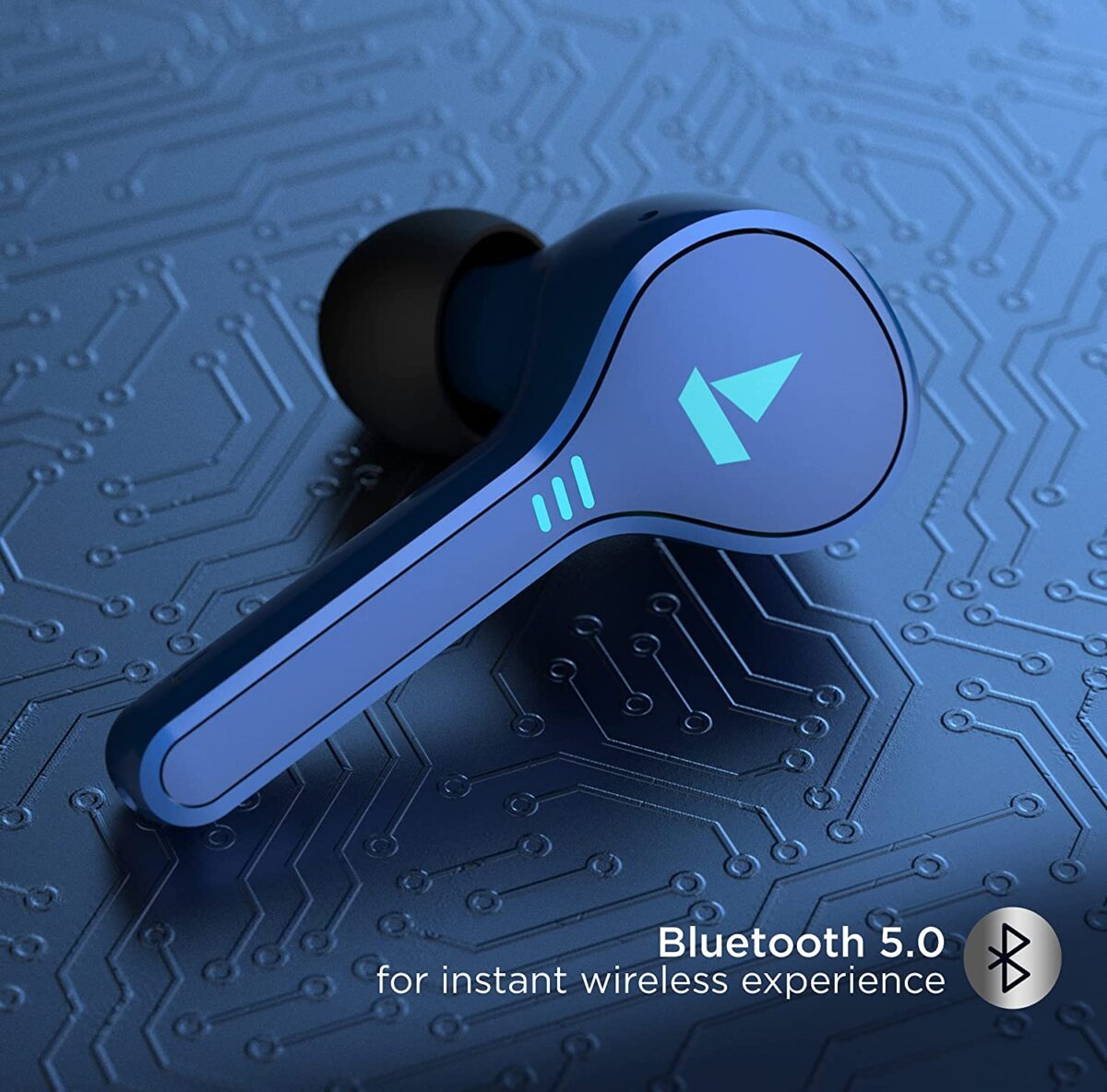 Boat Airdopes 433 Twin Wireless Ear-Buds with Mic(Blue) - Image 2