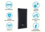 Syska 20000 mAh Li-Polymer Power Pro200 Power Bank (Black) - Image 2