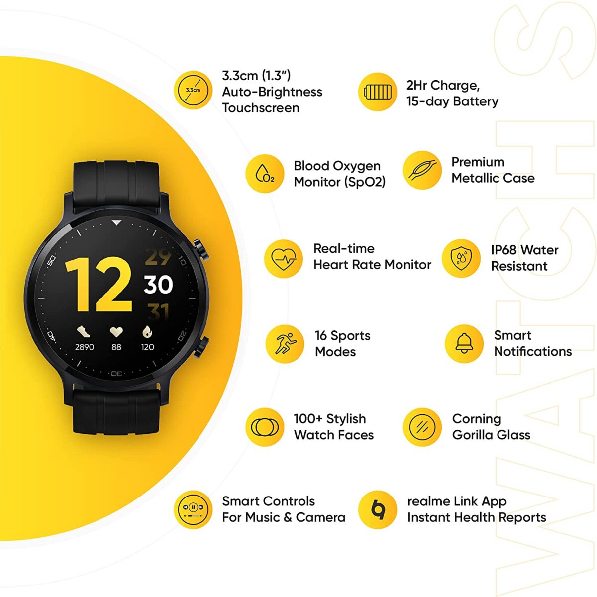 realme Watch S with 1.3" TFT-LCD Touchscreen (Black) - Image 5