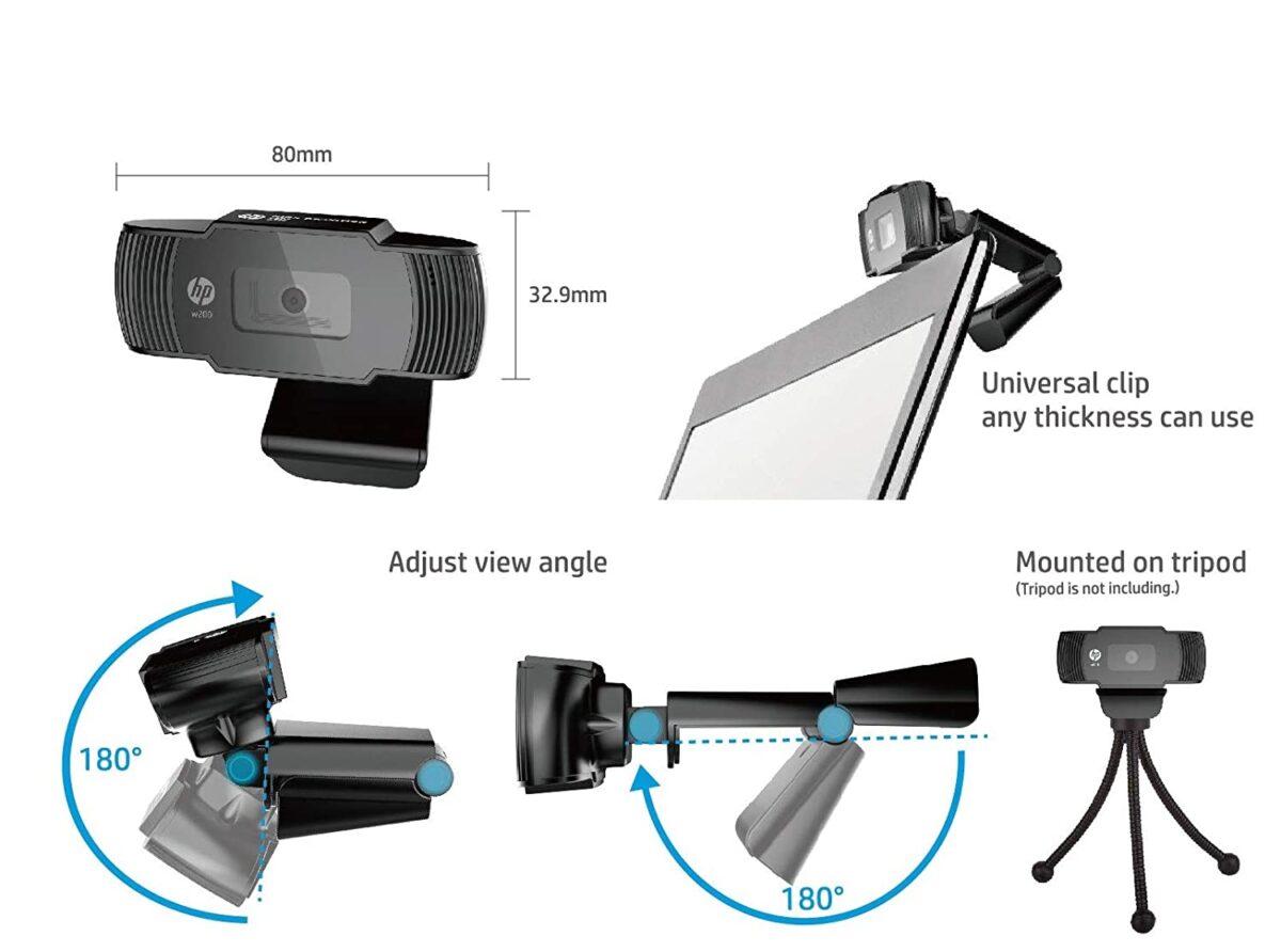 HP w200 HD 720p/30 Fps Webcam - Image 3