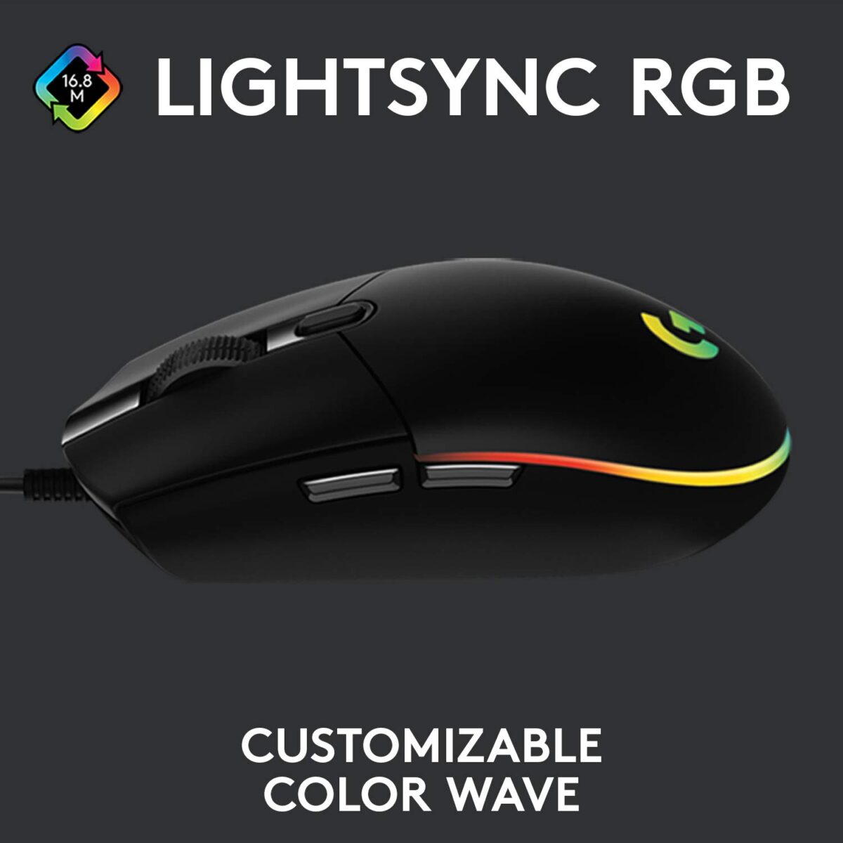 Logitech G102 Light Sync Gaming Mouse (Black) - Image 7