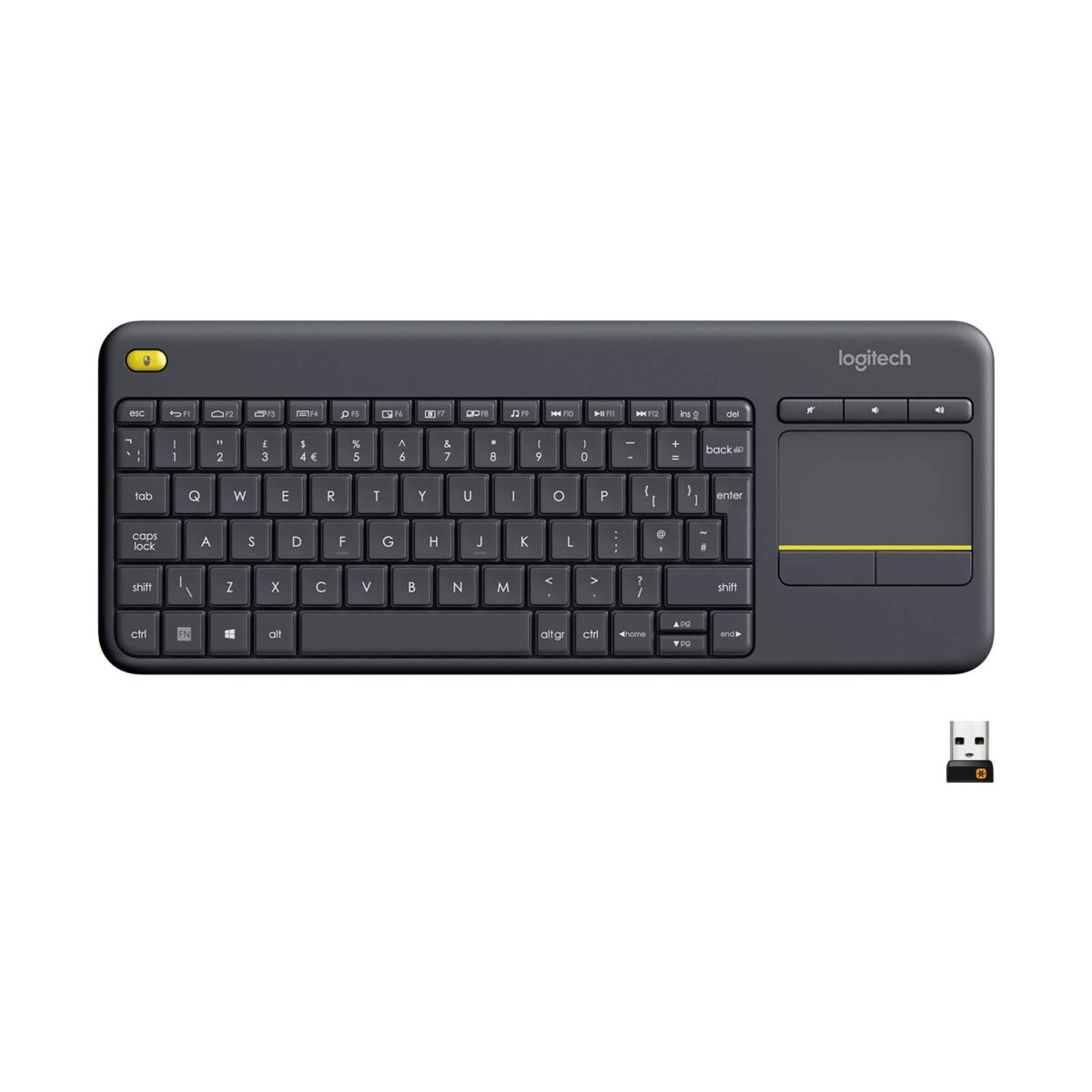 Logitech K400 Plus Wireless Livingroom Keyboard with Touchpad (Black) - Image 1
