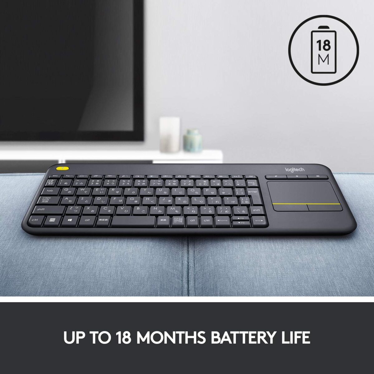 Logitech K400 Plus Wireless Livingroom Keyboard with Touchpad (Black) - Image 3