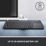 Logitech K400 Plus Wireless Livingroom Keyboard with Touchpad (Black) - Image 3