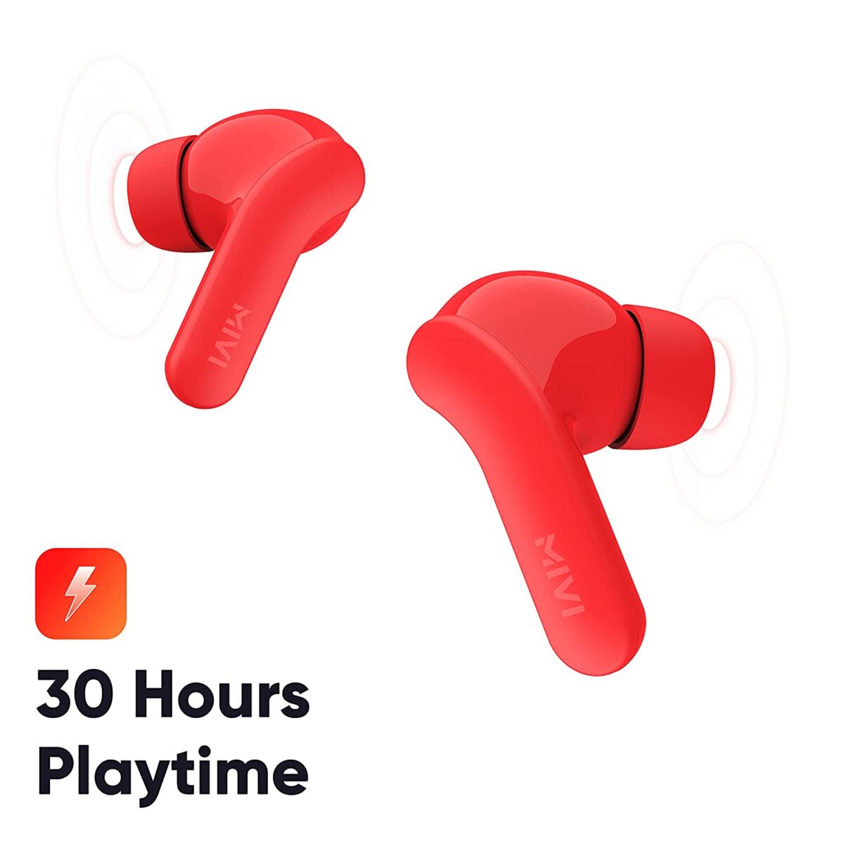 Mivi DuoPods A25 True Wireless Earbuds Powerful Bass, Touch Control - (Red) - Image 3