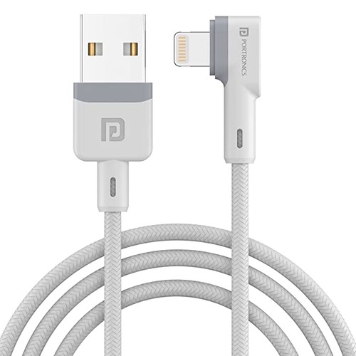 Portronics Konnect L 1.2M Lightning Fast Charging Cable (White)