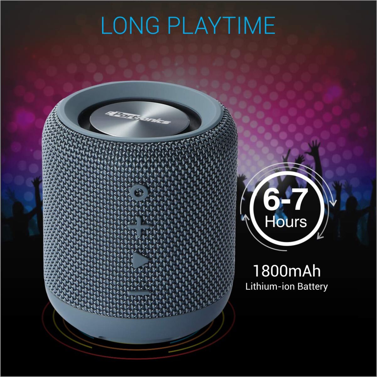Portronics SoundDrum Wireless Bluetooth 4.2 Stereo Speaker (Blue) - Image 2