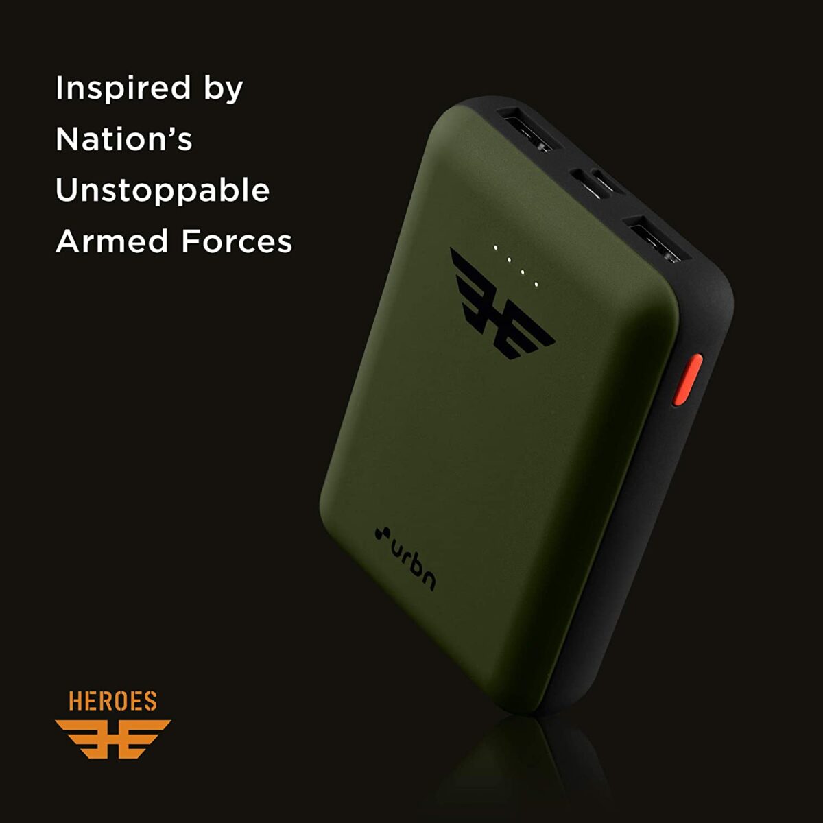 URBN 10000 mAh Li-Polymer Ultra Compact Power Bank with 12W Fast Charge (Camo) - Image 7