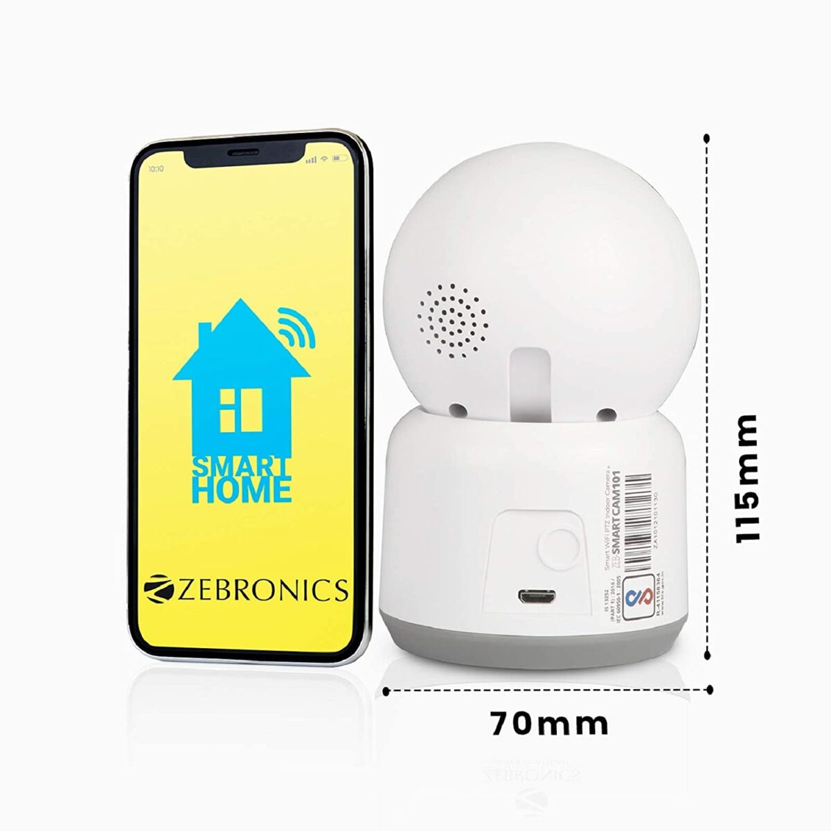 Zebronics Zeb Smart Cam 101 Smart WiFi PTZ Indoor Camera (1080p) - Image 3