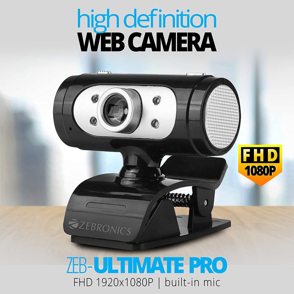 Zebronics Zeb-Ultimate Pro (Full HD) 1080p/30fps Webcam (Black) - Image 2