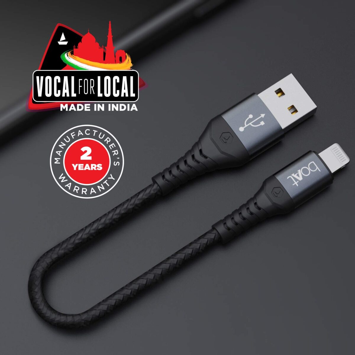 boAt LTG 200 Lightning Apple MFi Certified Cable (Mercurial Black) - Image 6