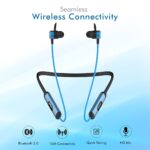 pTron Tangent Plus V2 Bluetooth 5.0 Wireless Headphones (Black & Blue) - Image 2