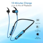 pTron Tangent Plus V2 Bluetooth 5.0 Wireless Headphones (Black & Blue) - Image 5