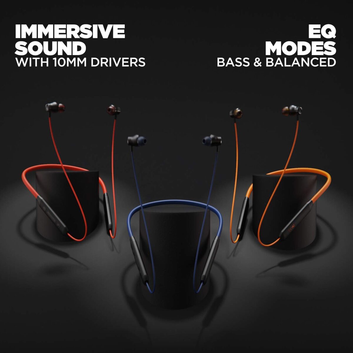 boAt Rockerz 205v2 Wireless Neckband with Mic (Orange) - Image 3