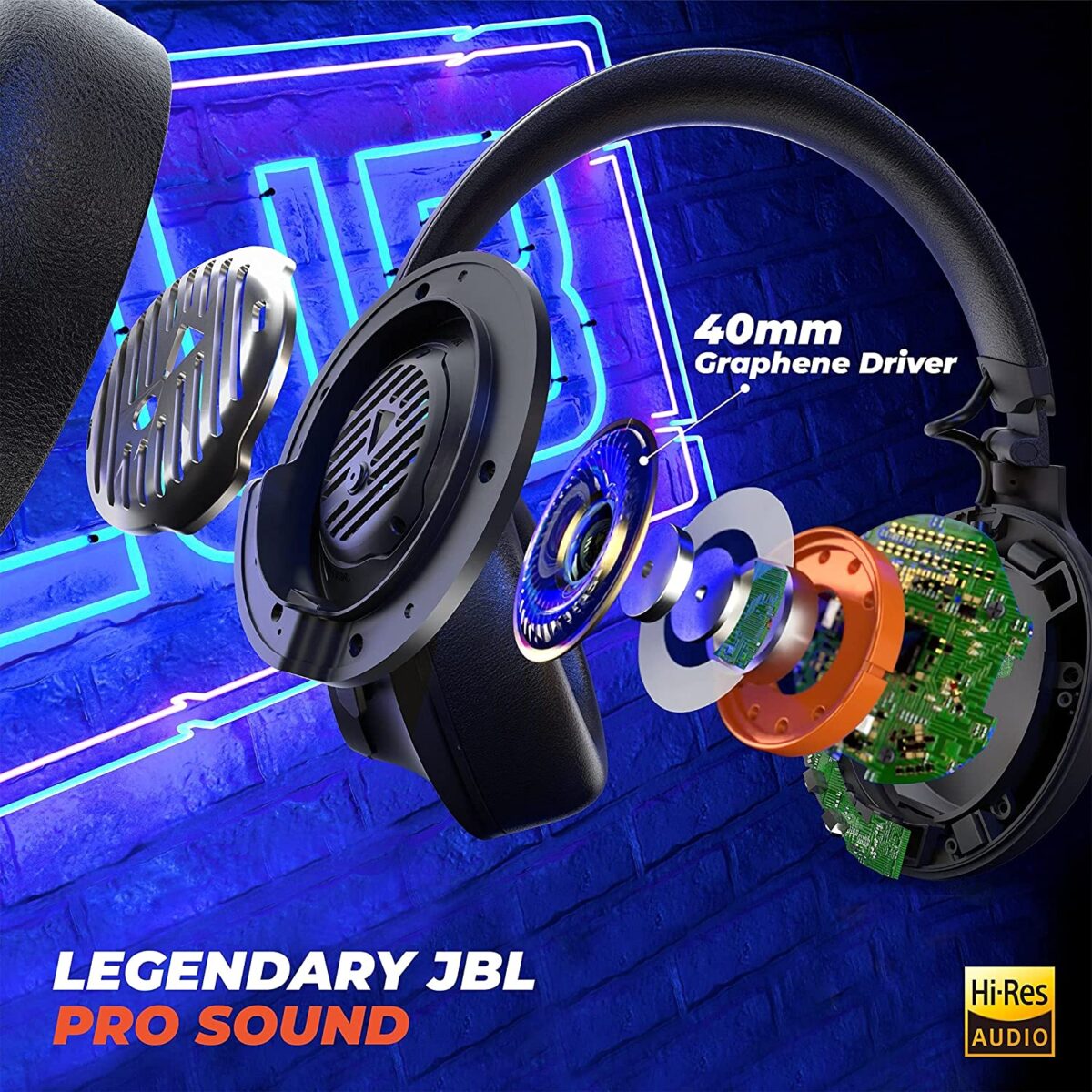 JBL Club One by Harman Wireless Bluetooth Over The Ear Headphone (Black) - Image 3
