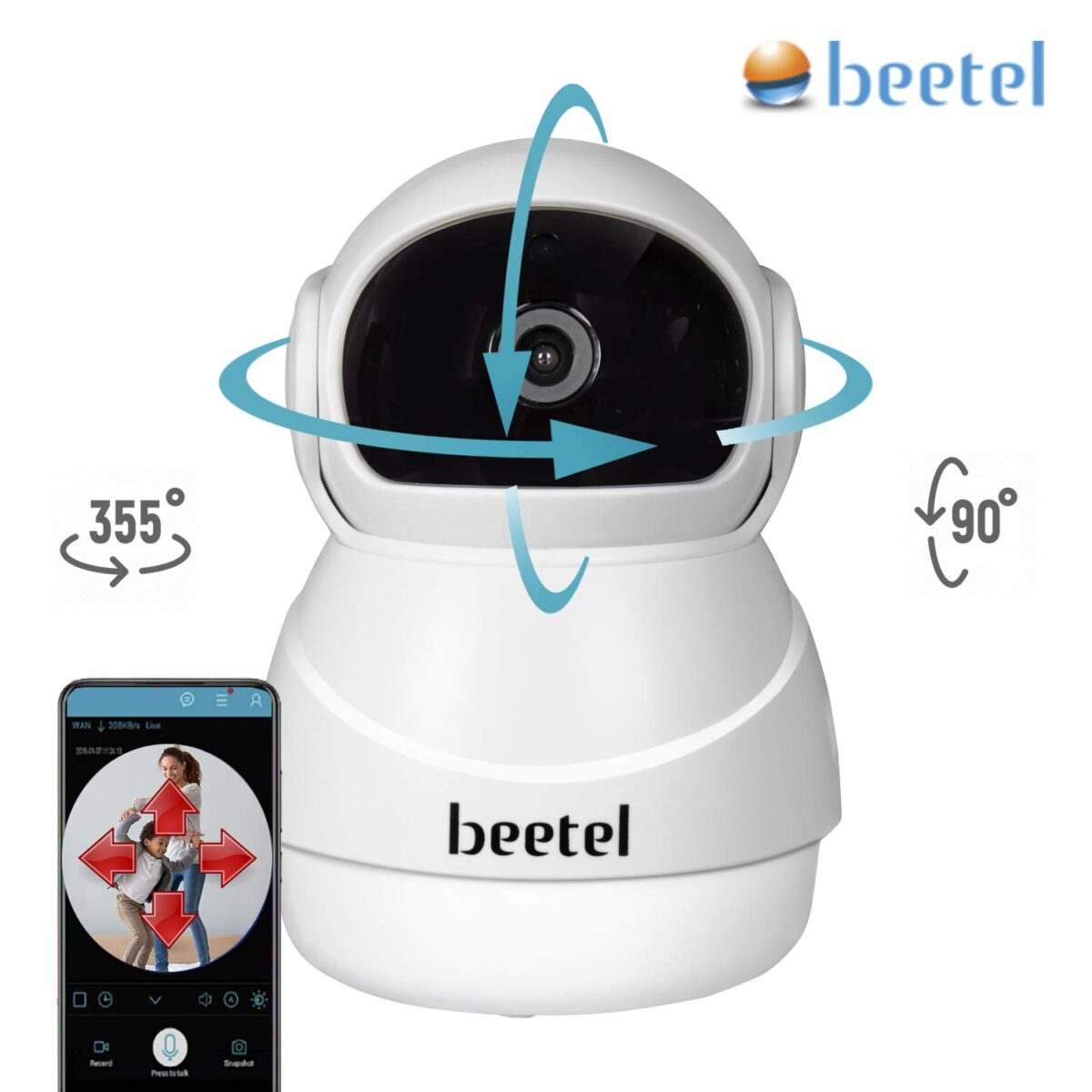 Beetel Wi-Fi 1080p Full HD 360° Smart Security Camera, (White) - Image 7