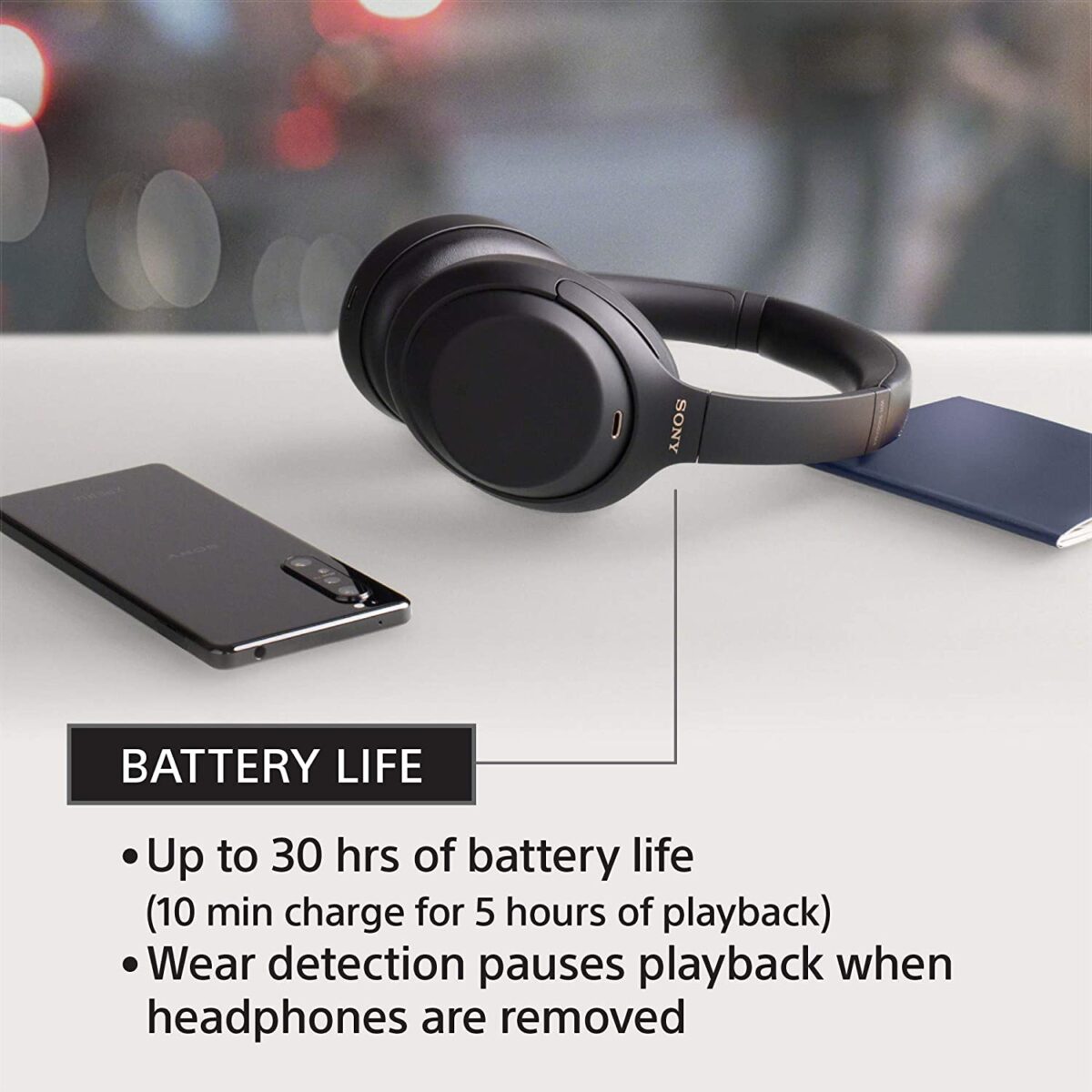 Sony WH-1000XM4 Industry Leading Wireless Noise Cancelling Headphones  (Black) - Image 3