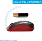 Portronics Toad 12 Wireless Optical Mouse (Red-Black) - Image 4