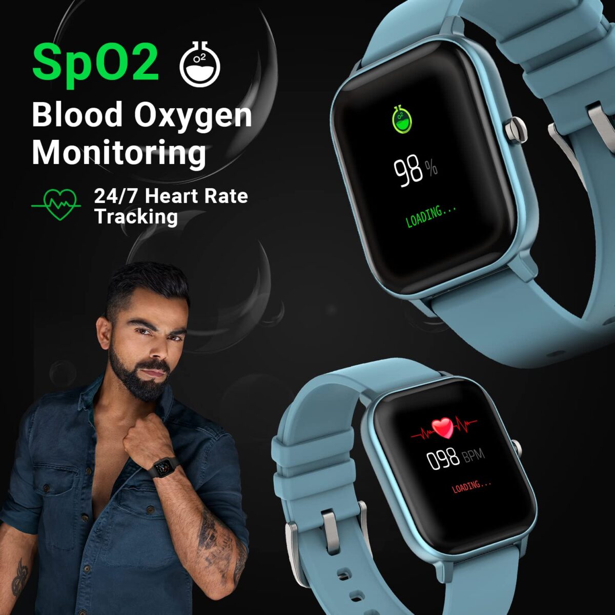 Fire-Boltt SpO2 Full Touch 1.4 inch Smart Watch (Blue) - Image 2