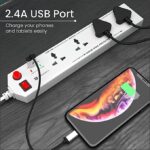 Portronics Power Plate 4 Extension Board with 1 USB (White) - Image 6