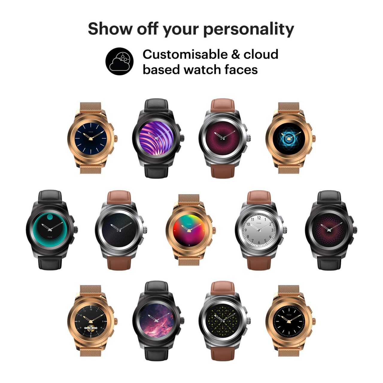 Noise NoiseFit Fusion Hybrid Smart Watch with Leather Strap (Vintage Brown) - Image 4