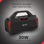 Portronics Chime 20W Wireless Bluetooth Speaker (Black Red) - Image 2