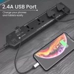 Portronics Power Plate 4 Extension Board with 1 USB (Black) - Image 5
