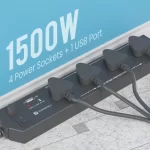 Portronics Power Plate 4 Extension Board with 1 USB (Black) - Image 2