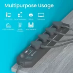 Portronics Power Plate 4 Extension Board with 1 USB (Black) - Image 4