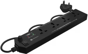Portronics Power Plate 4 Extension Board with 1 USB (Black)