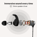 Noise Sense Bluetooth Wireless in Ear Neckband (Jet Black) - Image 4