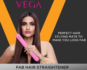 VEGA Fab Flat Hair Straightener VHSH-15 (Pink) - Image 6