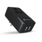 Portronics Adapto III Dual USB Adapter with 1 AC Power Socket (Black)